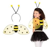 Boland 52852 - Set abeille miel, tiare et ailes, taille env. 63 x 25 cm, jaune-noir, bourdon, guêpe, serre-tête, accessoires, carnaval, fête à thème