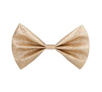 Boland 53110 - Noeud papillon paillettes, or, taille env. 13 cm, élastique, modèle étroit, brillant, déguisement, carnaval, Halloween, fête à thème