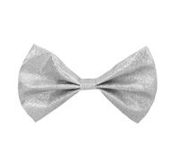 Boland 53111 - Noeud papillon paillettes, Argent, Taille env. 13 cm, Elastique, Modèle étroit, Brillant, Costume, Carnaval, Halloween, Mardi gras, Fête à thème