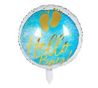 Boland 53241 - Ballon gonflable Hello Boy - Diamètre : 45 cm - À remplir - À l'hélium - Pour fête prénatale, naissance, garçon, cadeau