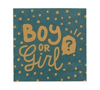 Boland 53262 Lot de 20 serviettes de fête Boy or Girl, 33 x 33 cm, décoration de table, 100% papier, anniversaire, naissance, baby shower
