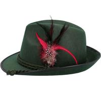 Boland 54236, Chapeau de costume, Adulte, Homme, Plume, Polyester, Vert, 80 g