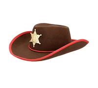 Boland 54378 - Chapeau Cowboy Sheriff avec étoile, pour enfants, chapeau pour enfants pour costumes, chapeau western pour carnaval (Lot de 2)