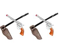 Boland 54384 - Kit Cowboy, Pistolet et Ceinture avec Licol, Accessoires pour Carnaval et fête à thème, Accessoire pour Costumes de Carnaval (Lot de 2)