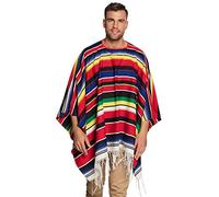 Boland 54420 Poncho Diego, Taille 140 x 155 cm, Multicolore, jeté de lit, jeté de lit, Mexicain, Costume, Carnaval, fête à thème