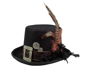 Boland 54501 Chapeau Plumepunk ,Noir,Taille unique