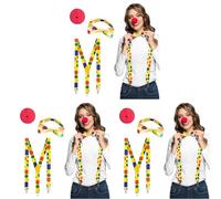 Boland - 55520 - Clown Set pour déguisements, Accessoires pour Carnaval, Set de déguisement, Nez Rouge, Bretelles et Noeud Papillon, Fête à thème, JGA (Lot de 3)