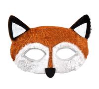 Masque renard accessoire de costume animaux brun-blanc-noir 18 x 11 cm