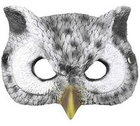 Boland 56735 - Demi-masque hibou, taille 24 x 17 cm, accessoire de déguisement, masque facial, hibou, déguisement, fête de thème, carnaval, Motif Chouette (Lot de 2)