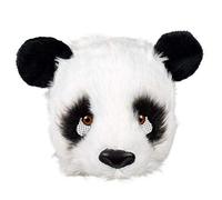 Boland 56753 Demi-masque en peluche panda taille unique noir et blanc masque animal masque fourrure ours accessoire déguisement carnaval fête à thème
