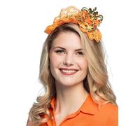 Boland 61829 - Serre-tête reine, orange dorée, unisexe, couronne avec dentelle, tiara, Pays-Bas, article de fan, football, EM, Coupe du monde, carnaval, fête à thème
