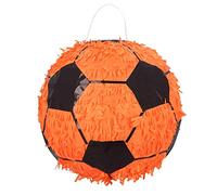 Boland 61858 - Piñata ballon de football 30 x 30 cm Orange/noir Ball, carton, piñata frappante, anniversaire, fête à thème, fête, décoration, fête de football, Coupe du monde