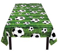 Boland 62509 - Nappe Football, Taille 180 x 120 cm, Nappe en tissu polyester, Décoration, Bundesliga, Champions League, Anniversaire, Fête