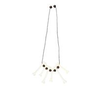 Boland 64478 - unisex Collier os réglable marron/beige, 6 os, perles, âge, grotte, néanderthal, carnaval, Halloween, soirée à thème, déguisement, théâtre, accessoire, déguisement, blanc