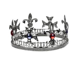 Boland 64555 Couronne Royal King en argent, pour adulte, bijou de tête pour roi, majesté, duc, carnaval, carnaval, soirée à thème, Halloween