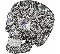Décoration Squelette À Strass 19 X 15 Cm Halloween Taille Unique Argenté