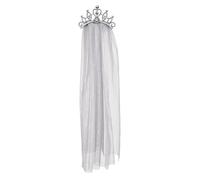 Boland 72126 - Serre-tête de mariée zombie avec voile et couronne en argent, costume, carnaval, fête à thème, Halloween