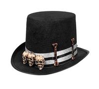 Boland 72237 - Cylindre tête de mort, chapeau, crâne, steampunk, voodoo, couvre-chef, accessoire, Halloween, carnaval, fête à thème