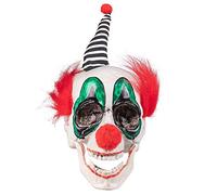 Boland 72262 Crâne de clown, taille 15 x 13 x 18 cm, clown d'horreur avec pin mobile, tête décorative, visage, décoration pour carnaval, fête à thème, Halloween, fête horreur