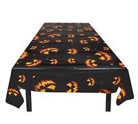 Boland 72309 - Nappe de Table en Forme de Citrouille effrayante, Taille 120 x 180 cm, Noir/Orange, Plastique, décoration de Table, Anniversaire, fête, Halloween