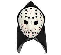 Boland 72324 - Masque tueur froid avec capuche, masque d'horreur pour le carnaval, accessoire pour les costumes de carnaval, masque d'Halloween
