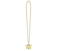 Boland - 72326 - Collier tête de mort, or, collier pour carnaval et Halloween, bijoux fantaisie, accessoires de déguisement