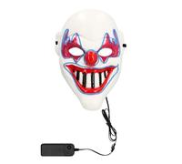 Boland 72359 - Masque de clown LED avec 3 modes d'éclairage, masque de clown d'horreur lumineux pour costumes, Halloween, carnaval et soirées à thème