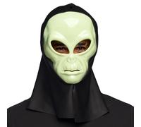 Boland 72374 - Masque facial Alien avec capuche, masque de tête, masque pour Halloween et Carnaval