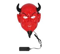 Boland 72385 - Masque LED diable avec lumière, masque facial pour déguisements, Halloween et Carnaval, démon, tueur