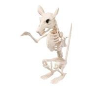 Boland 72404 - Squelette de rat, taille 18 cm, bouche mobile en plastique, rat décoration pour Halloween, carnaval ou fête à thème