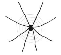 Boland 72427 - Araignée poilue XL avec toile d'araignée, dimensions 200 cm, décoration en peluche pour Halloween, carnaval ou fêtes à thème, pour fêtes effrayantes