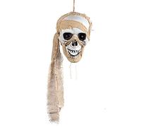 Boland 73045 - Pirate à suspendre, taille 53 cm, yeux lumineux, piles incluses, crâne de pirate, décoration, décoration suspendue, suspension, Halloween, carnaval, fête à thème