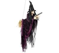 Boland 73091 - Sorcière volante, 65 cm, décoration à suspendre pour Halloween, décoration de fête, décoration d'horreur pour le carnaval et la fête à thème