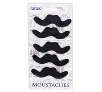 Boland 73169 Fiesta Mexico 54414 Mustache Set of 6 Black, Adult, Taglia unica