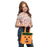 Boland - 73219 - Sac à citrouille en feutre, 23 x 23 x 9 cm, sac à bonbons pour Halloween et Carnaval
