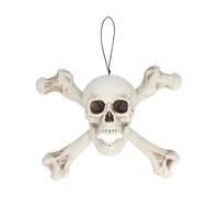 Boland - 73223 - Crâne avec os 37 x 31 x 15 cm, Figurine de décoration, Décoration Halloween, Décoration de fête