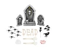 Boland 73231 - Set de décoration pour Halloween, décoration en plusieurs parties avec araignée, tête de mort et os, carnaval ou fête à thème