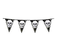 Boland 74101 Guirlande de fanions Pirate Longueur 4 m Décoration Suspendu Guirlande Décoration Tête de Mort Halloween Anniversaire Fête à Thème Carnaval