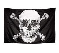 Boland 74110 - Drapeau Pirate, Taille 200 x 330 cm, Polyester, tête de Mort, Drapeau, bannière, décoration Murale, décoration Murale, Anniversaire d'enfant, fête à thème, Carnaval, Halloween