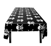 Boland 74115 - Nappe pirate, taille 130 x 180 cm, nappe avec motif tête de mort, décoration, décoration de fête pour anniversaire ou fête à thème