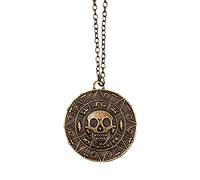 Boland 74126 - Collier pirate fantaisie avec pendentif pour adulte, amulette de pirate, tête de mort, pirate, pirate, carnaval, carnaval, Halloween, soirée à thème