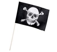 Boland 74163 Drapeau de pirate, 45 x 30 cm, avec bâton, noir/blanc