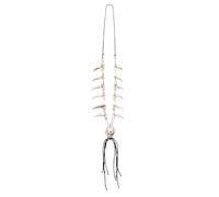 Boland 74192 - Collier Têtes de mort, beige, unisexe, chaîne, os, extensible, bijoux de cou, bijoux fantaisie, pirate, zombie, costume, carnaval, fête à thème