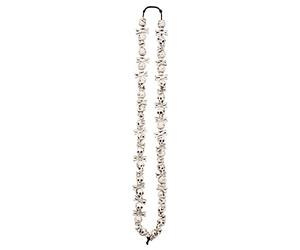 Boland 74194 - Collier Skull Bones, chaîne blanche avec têtes de mort, bijoux fantaisie, Dia de los muertos, jour des morts, Halloween, accessoire, carnaval, soirée à thème, costume