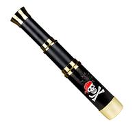 Boland 74313 Télescope Pirate 18 à 32 cm Diamètre 4 cm Plastique Télescope Extensible Boucanier Marin Jouet Accessoire, Noir avec des Accents Dorés