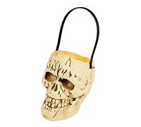 Seau tête de mort Halloween Party Deco beige-noir 17x15cm