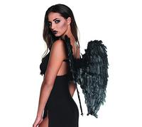 Boland 74583 - Aile d'ange Noire, env. 65 x 65 cm, Ange, Diable, Corbeau, Accessoire, Costume, Carnaval, fête à thème, Halloween