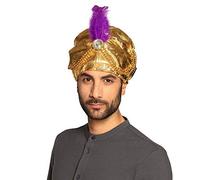 Boland 81015 - Turban Sultan Selim , Or, Bijoux de perles, Plumes, Pierre blanche, Casquette, Carnaval, Fête à thème