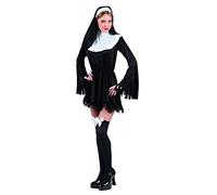 Boland 83817 - Costume Set Sexy Nonne, noir et blanc, taille M, robe courte et bonnet, set de costume pour carnaval, fête de carnaval ou JGA