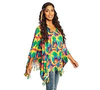 Boland Poncho hippie 83886 avec bandeau – Taille unique pour adulte – Costume Flower Power